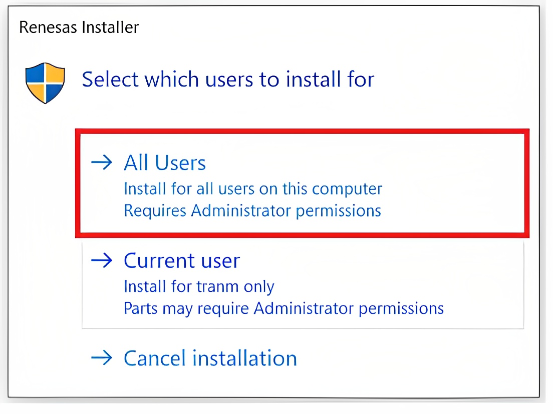 Select users to install for