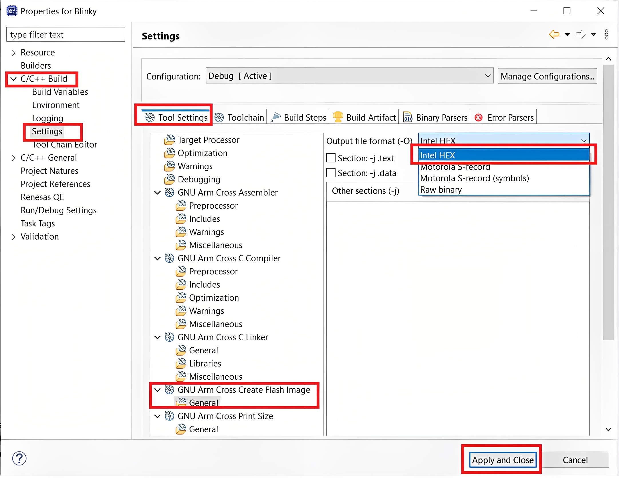 Changing the output file format