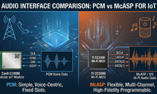 PCM vs McASP: Audio Interface Comparison for IoT (Cavli C10QM vs TI CC3200)